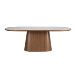 Housecraft Almira Eettafel Ovaal 200 cm Hout Wit/ Bruin donker
