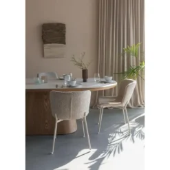 Housecraft Almira Eettafel Ovaal 200 cm Hout Wit/ Bruin
