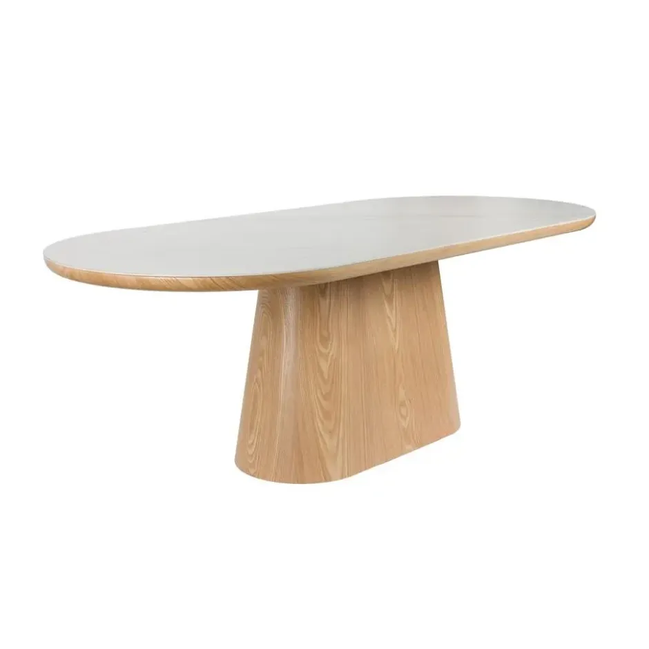Housecraft Almira Eettafel Ovaal 200 cm Hout Wit/ Bruin
