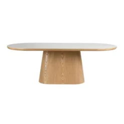 Housecraft Almira Eettafel Ovaal 180 cm Hout Wit/ Bruin