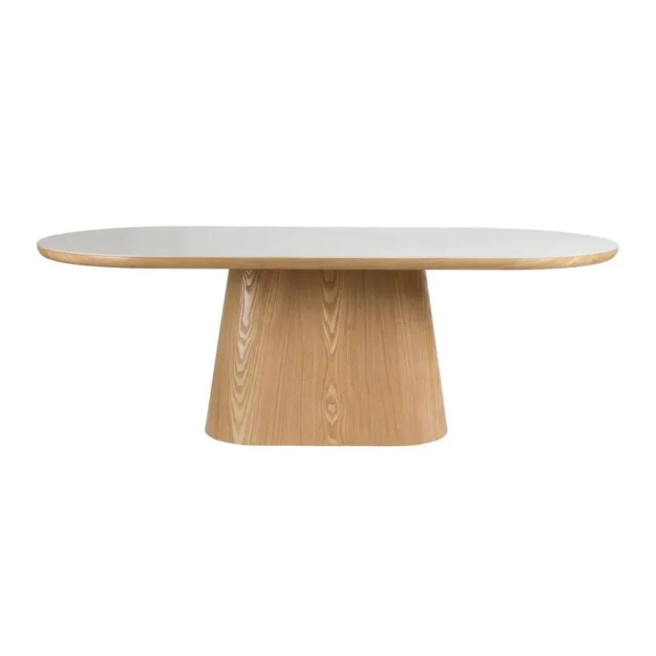 Housecraft Almira Eettafel Ovaal 180 cm Hout Wit/ Bruin