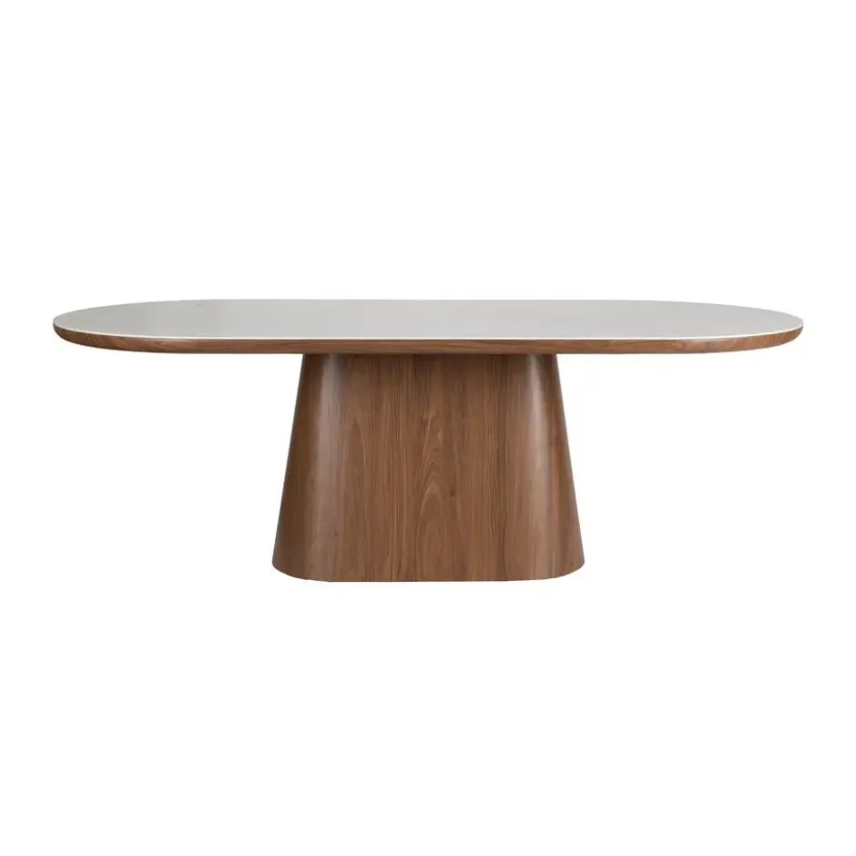 Housecraft Almira Eettafel Ovaal 180 cm Hout Wit/ Bruin donker
