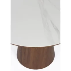 Housecraft Almira Eettafel Rond 115 cm Hout Wit/ Bruin donker