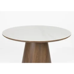 Housecraft Almira Eettafel Rond 115 cm Hout Wit/ Bruin donker