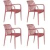 Housecraft Amae Tuinstoel Armleuning Kunststof Rood - Set van 4
