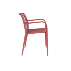 Housecraft Amae Tuinstoel Armleuning Kunststof Rood - Set van 4
