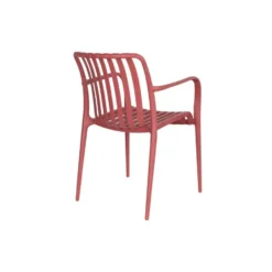 Housecraft Amae Tuinstoel Armleuning Kunststof Rood - Set van 4