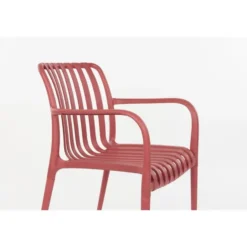 Housecraft Amae Tuinstoel Armleuning Kunststof Rood - Set van 4