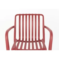 Housecraft Amae Tuinstoel Armleuning Kunststof Rood - Set van 4