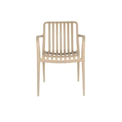 Housecraft Amae Tuinstoel Armleuning Kunststof Beige - Set van 4