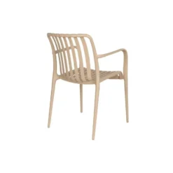 Housecraft Amae Tuinstoel Armleuning Kunststof Beige - Set van 4