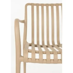 Housecraft Amae Tuinstoel Armleuning Kunststof Beige - Set van 4