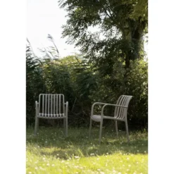 Housecraft Amae Tuinstoel Armleuning Kunststof Beige - Set van 4
