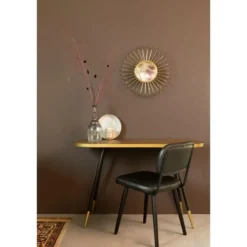 Housecraft Denise Consoletafel/ Wandtafel 121x41 cm Hout Bruin/ Goud