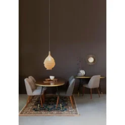 Housecraft Denise Eettafel Ovaal 180x90 cm Hout Bruin/ Goud