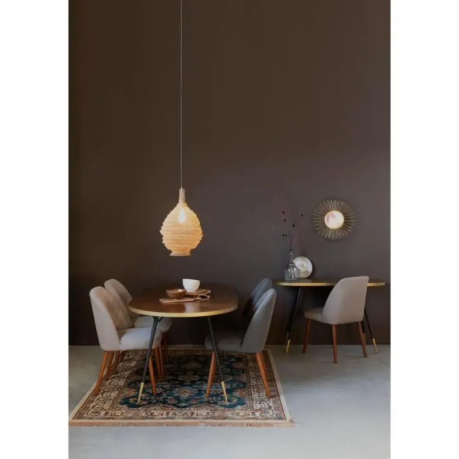 Housecraft Denise Eettafel Ovaal 180x90 cm Hout Bruin/ Goud