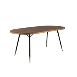 Housecraft Denise Eettafel Ovaal 200x90 cm Hout Bruin/ Goud