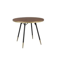Housecraft Denise Eettafel Rond 91 cm Hout Bruin/ Goud