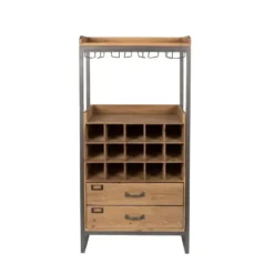 Housecraft Edgar Wijnkast/ Drankkast/ Barkast Hout Bruin