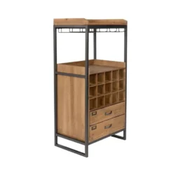 Housecraft Edgar Wijnkast/ Drankkast/ Barkast Hout Bruin