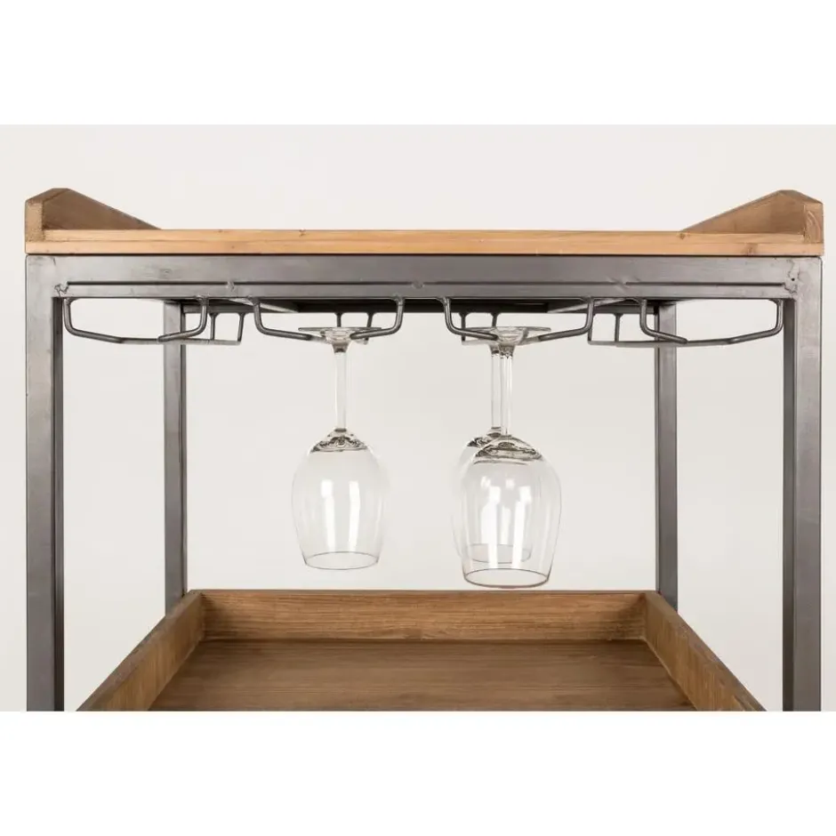 Housecraft Edgar Wijnkast/ Drankkast/ Barkast Hout Bruin