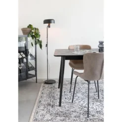 Housecraft Fabio Eettafel Visgraat Hout 160x80 cm Zwart