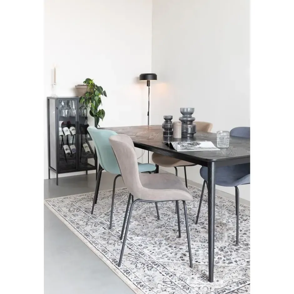 Housecraft Fabio Eettafel Visgraat Hout 160x80 cm Zwart