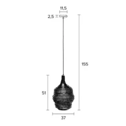 Housecraft Lena Hanglamp L Zwart