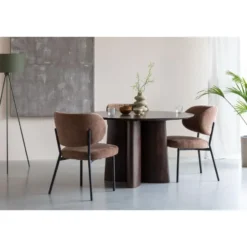 Housecraft Living Balder Eettafel Rond 130 cm Mangohout - Bruin