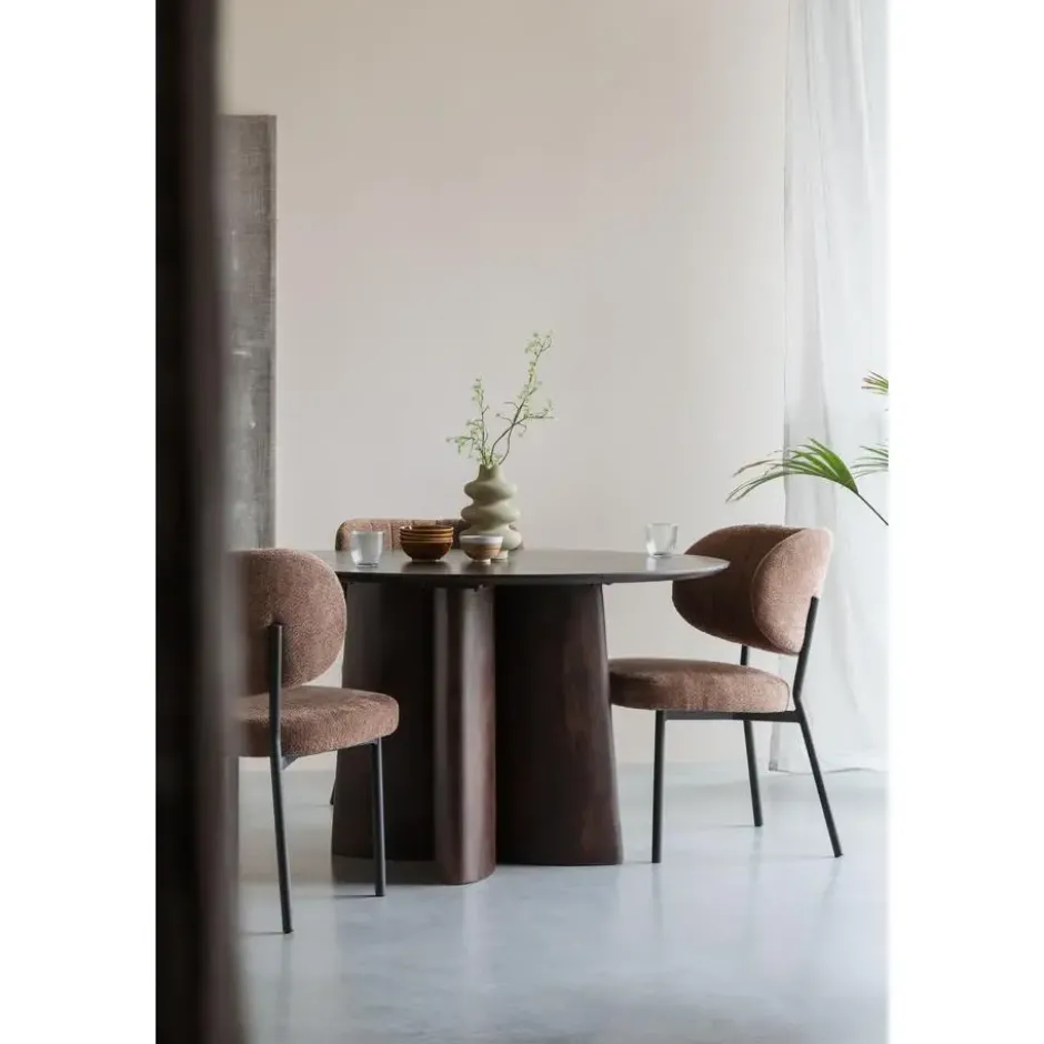 Housecraft Living Balder Eettafel Rond 130 cm Mangohout - Bruin