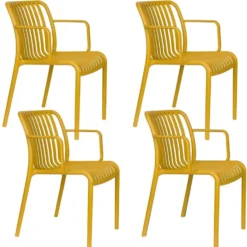 Housecraft Living Mante Tuinstoelen Geel - Set van 4