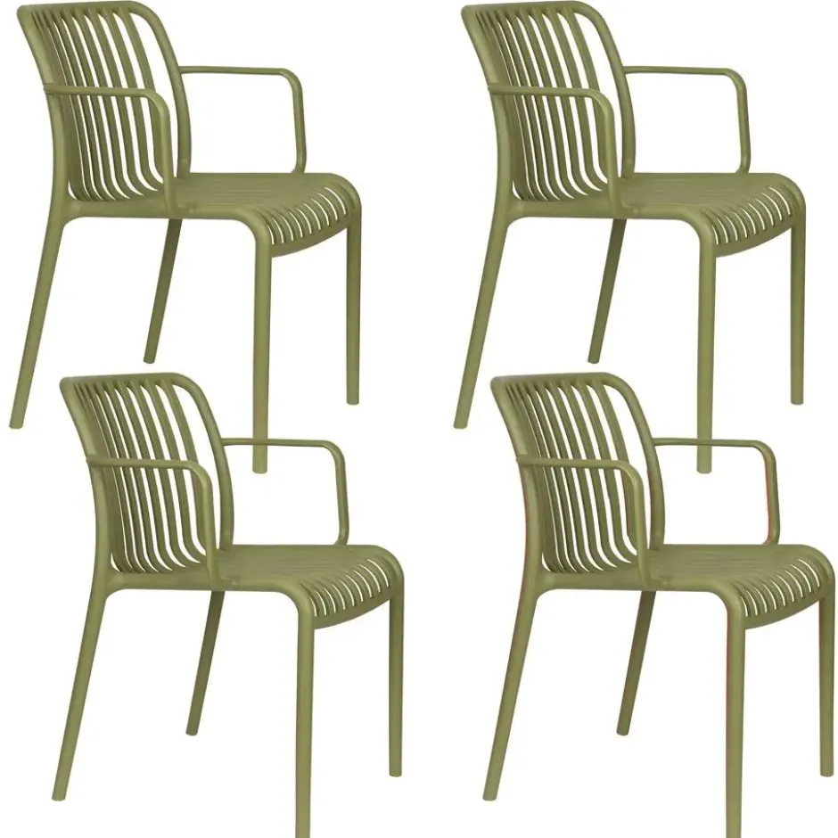 Housecraft Living Mante Tuinstoelen Groen - Set van 4