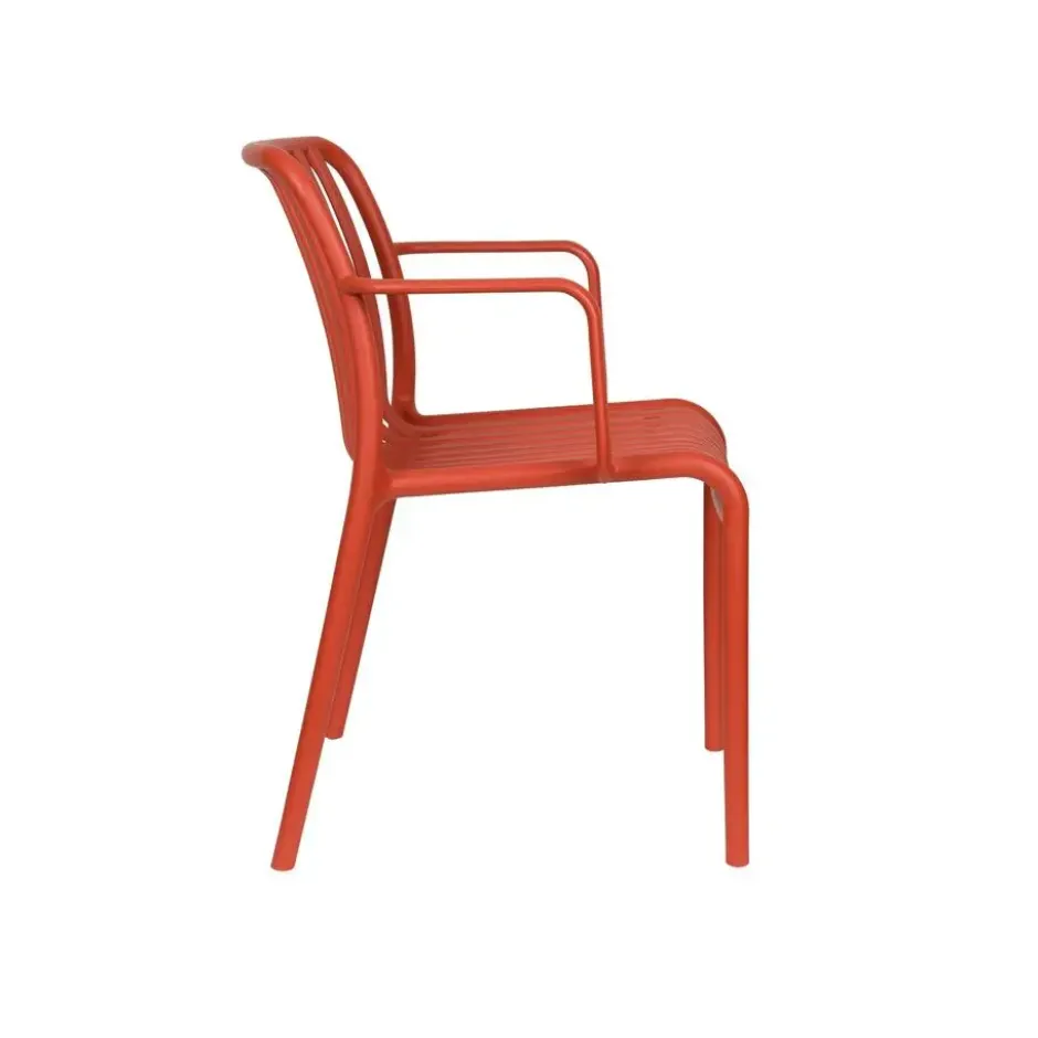 Housecraft Living Mante Tuinstoelen Terra/ Rood - Set van 4