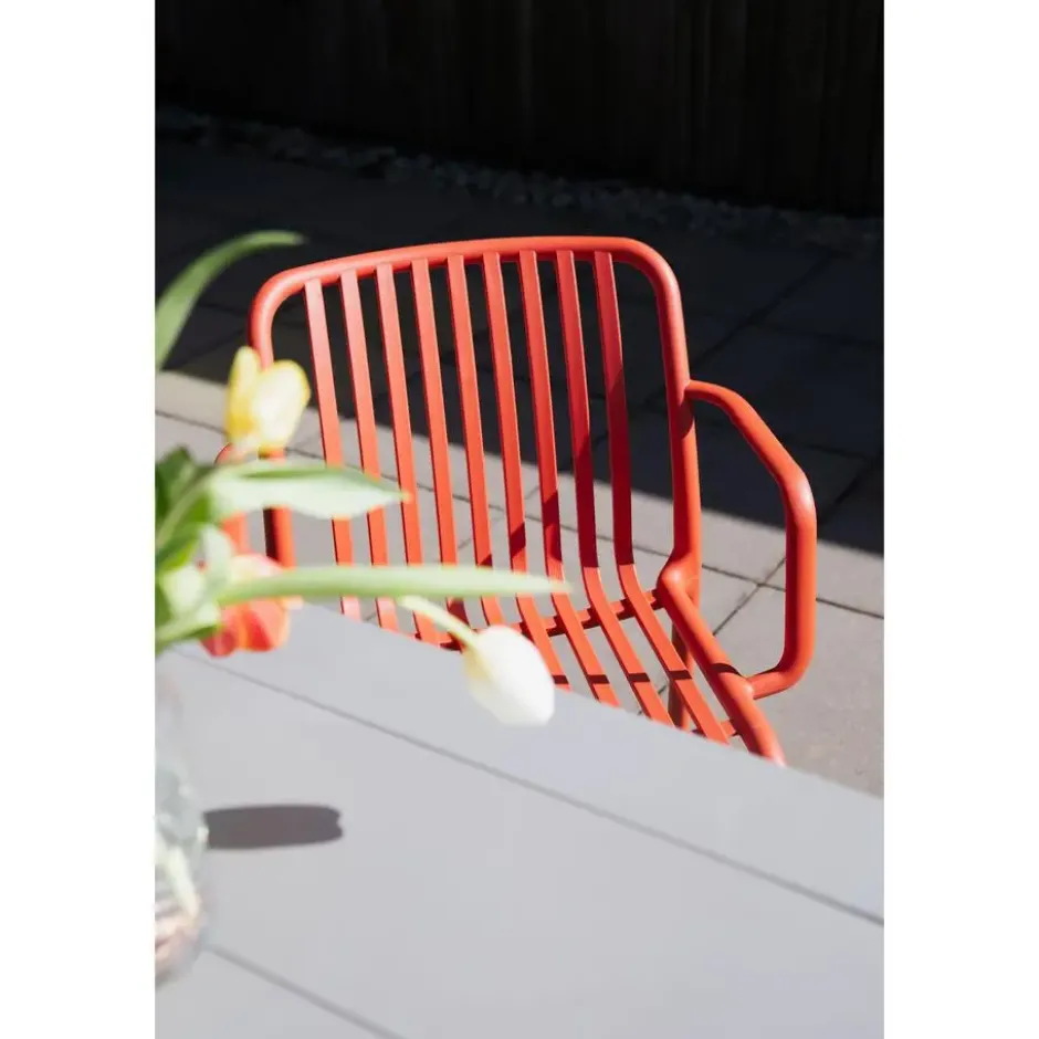 Housecraft Living Mante Tuinstoelen Terra/ Rood - Set van 4