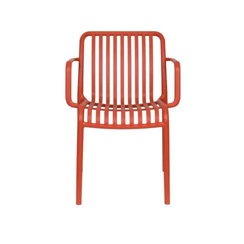 Housecraft Living Mante Tuinstoelen Terra/ Rood - Set van 4