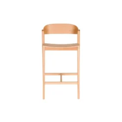 Housecraft Living Wooz Barkruk rugleuning 65 cm Eikenhout Naturel