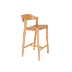 Housecraft Living Wooz Barkruk rugleuning 65 cm Eikenhout Naturel
