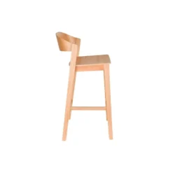 Housecraft Living Wooz Barkruk rugleuning 65 cm Eikenhout Naturel