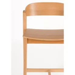 Housecraft Living Wooz Barkruk rugleuning 65 cm Eikenhout Naturel