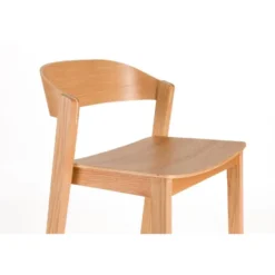 Housecraft Living Wooz Barkruk rugleuning 65 cm Eikenhout Naturel