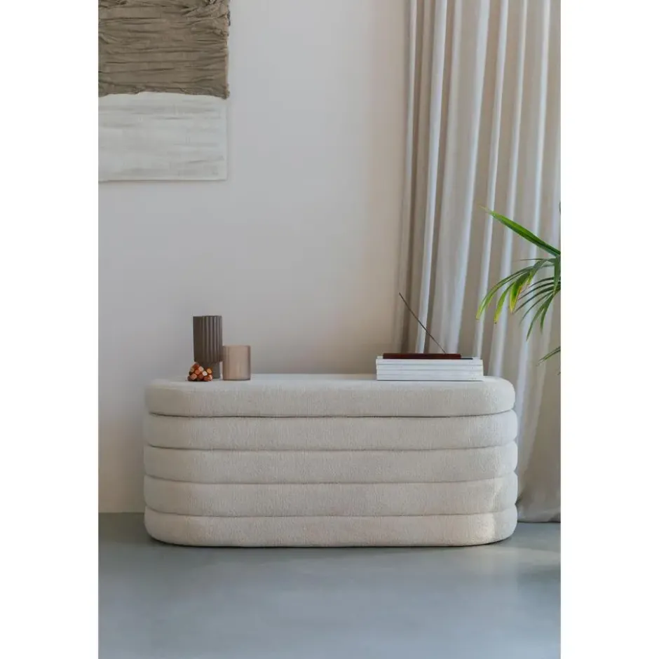 Housecraft Living Zuma bankje Bouclé Wit/ Beige