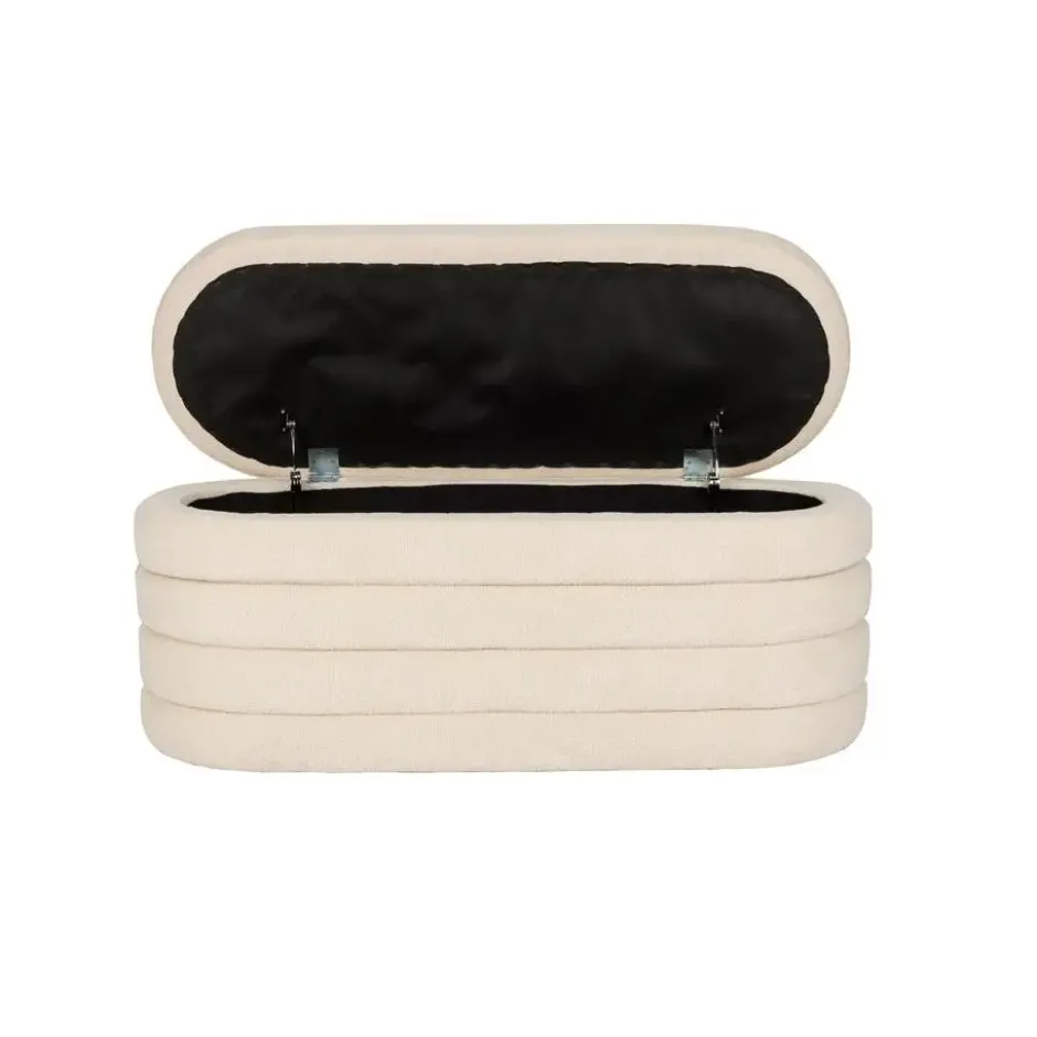 Housecraft Living Zuma bankje Bouclé Wit/ Beige