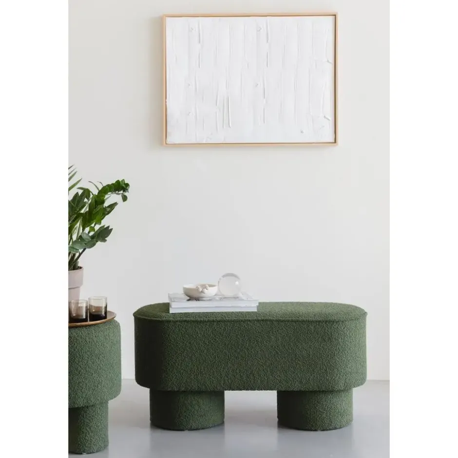 Housecraft Marcos Bankje Bouclé Groen