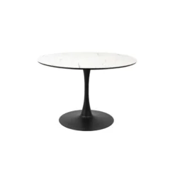 Housecraft Maru Eettafel Rond 110 cm Marmerlook Wit