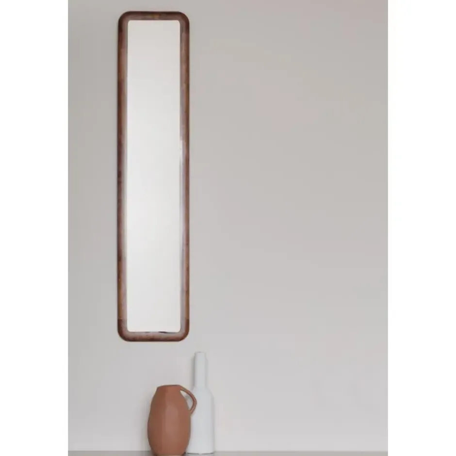 Housecraft Nyko Spiegel/ Wandspiegel Rechthoekig Hout 120x26 cm (M) Bruin