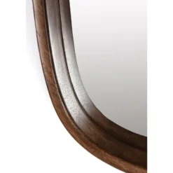 Housecraft Nyko Spiegel/ Wandspiegel Vierkant Hout 50x50 cm Bruin