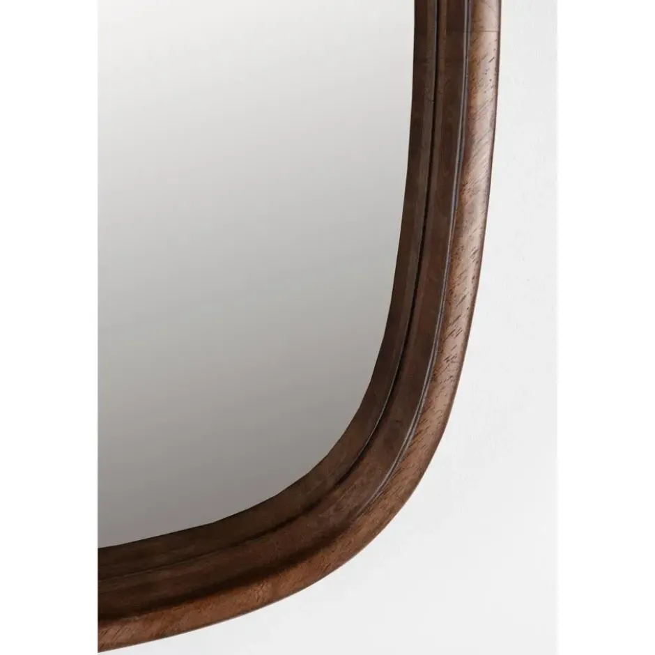 Housecraft Nyko Spiegel/ Wandspiegel Vierkant Hout 50x50 cm Bruin