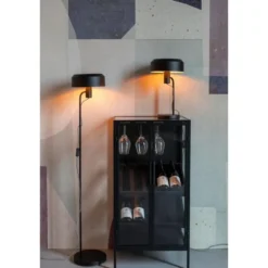 Housecraft Rob Wijnkast/ Drankkast/ Barkast Hoog Hout Metaal Zwart