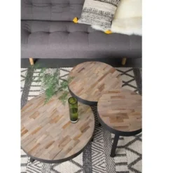 Housecraft Suri Salontafel Rond 70 cm Teakhout Bruin