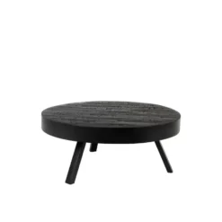 Housecraft Suri Salontafel Rond 70 cm Teakhout Zwart